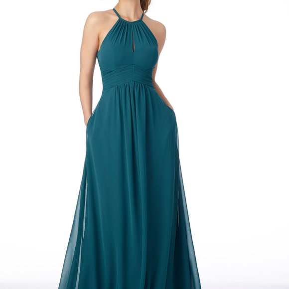 Size 10: Mori Lee Halter Top Evening Dress